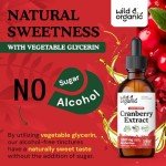 Wild & Organic Cranberry Supplement Drops 12,500 mg - Urinary Tract Support for Women & Men - Pure Cranberry Extract Liquid Supplement - Vegan, Sugar & Alcohol-Free Tincture - 2 fl oz