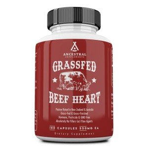 Grass Fed Beef Heart Supplement for Dogs, 180 Capsules