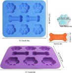 3 Pack Puppy Dog Paw and Bone Silicone Molds, Non-Stick Food Grade Silicone Molds Cookie Cutters for Chocolate, Candy, Jelly, Ice Cube, Dog Treats