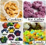 3 Pack Puppy Dog Paw and Bone Silicone Molds, Non-Stick Food Grade Silicone Molds Cookie Cutters for Chocolate, Candy, Jelly, Ice Cube, Dog Treats