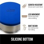 GORILLA GRIP Set of 2 Dog Bowls, Holds 6 Cups (48 fl oz), Heavy Duty Metal Food and Water Bowl for Feeding Dogs and Cats, Dishwasher Safe, Rust Resistant Stainless Steel, BPA Free Rubber Base, Blue