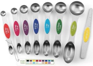Magnetic Stainless Steel Measuring Spoons Set – 8 Pieces