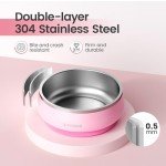 Pawaii Stainless Steel Dog Bowl with Non-Slip Rubber Base & Double Wall Insulation - Durable Design | Includes ID Tag | Dishwasher Safe Food & Water Bowl for All Dogs (34oz)