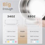 Pawaii Stainless Steel Dog Bowl with Non-Slip Rubber Base & Double Wall Insulation - Durable Design | Includes ID Tag | Dishwasher Safe Food & Water Bowl for All Dogs (34oz)