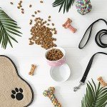 Bone Dry Trellis Paw Print Pet Bowl Set Microwave & Dishwasher Safe, Non-Slip Silicone Bottom for Less Mess, Small 4.25x2, Bubble Gum, 2 Count