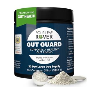 Four Leaf Rover Gut Guard - Dog Probiotics, Prebiotics, and Organic Herbs for Gut Health and Immune Support - Veterinarian Formulated - 30 Day Large Dog Supply