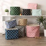 Bone Dry Pet Storage Collection Paw and Bone Print, Large Round, 15x18x18, Stonewash Blue Trellis