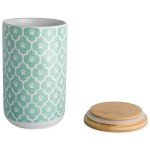 Bone Dry Lattice Collection Pet Bowl & Canister, Treat Canister, 4x6.5", Aqua