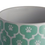Bone Dry Lattice Collection Pet Bowl & Canister, Treat Canister, 4x6.5", Aqua
