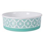 Bone Dry Lattice Collection Pet Bowl & Canister, Large Set, 7.5x2.4", Aqua, 2 Count