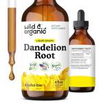 Wild & Organic Dandelion Root Extract Drops - Liver Cleanse Detox Support - Dandelion Tincture for Liver Health - Vegan, Sugar & Alcohol-Free Liquid Supplement - 4 fl oz