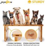 Elevated Dog Bowls, Bamboo Raised Dog Bowl for Medium Dogs, with 2 Stainless Steel Bowls (7'' Tall-30 oz Bowl)