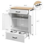 Dog Feeding Station Elevated Dog Bowls with Storage Dog Food Storage Cabinet Pet Feeding Station Dog Storage Organizer