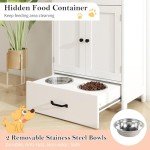 Dog Feeding Station Elevated Dog Bowls with Storage Dog Food Storage Cabinet Pet Feeding Station Dog Storage Organizer