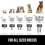 GORILLA GRIP Set of 2 Dog Bowls, Holds 6 Cups (48 fl oz), Heavy Duty Metal Food and Water Bowl for Feeding Dogs and Cats, Dishwasher Safe, Rust Resistant Stainless Steel, BPA Free Rubber Base, Blue