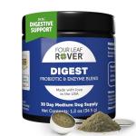 Four Leaf Rover Digest - Dog Digestive Support with Digestive Enzymes and Probiotics - Supports a Healthy Liver - Veterinarian Formulated - 30 Day Medium Dog Supply