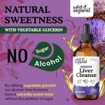 Wild & Organic Liver Cleanse Detox Tincture - Milk Thistle, Dandelion Root Herbal Complex - Liquid Liver Support Supplement - Vegan, Sugar & Alcohol-Free Milk Thistle Drops - 4 fl oz