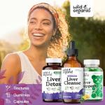 Wild & Organic Liver Cleanse Detox Tincture - Milk Thistle, Dandelion Root Herbal Complex - Liquid Liver Support Supplement - Vegan, Sugar & Alcohol-Free Milk Thistle Drops - 4 fl oz