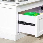 PawHut Large Elevated Dog Bowls with Storage Drawer Containing 11L Capacity, Raised Dog Bowl Stand Pet Food Bowl Dog Feeding Station, White