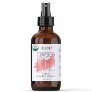 HBNO California Bottled Organic Rose Water for Face 4 fl oz (120ml) - USDA Certified Organic Rose Water Spray for Face - Pure Rose Water for Hair - Rosewater Face Mist, Rose Water Spray for Cleansing
