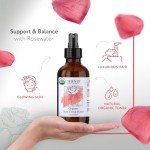 HBNO California Bottled Organic Rose Water for Face 4 fl oz (120ml) - USDA Certified Organic Rose Water Spray for Face - Pure Rose Water for Hair - Rosewater Face Mist, Rose Water Spray for Cleansing