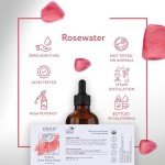 HBNO California Bottled Organic Rose Water for Face 4 fl oz (120ml) - USDA Certified Organic Rose Water Spray for Face - Pure Rose Water for Hair - Rosewater Face Mist, Rose Water Spray for Cleansing
