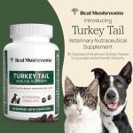 Turkey Tail Mushroom Capsules for Pets – 90 ct
