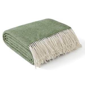 Cozy 100% Wool Pet Blanket in Olive Green