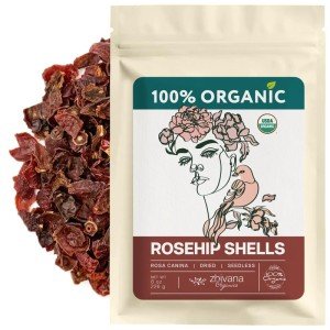 Crushed Dried Rosehips Organic (8 oz.) – Rose hip Seedless Dried Organic - Cut Rosehip Berries - No Cleaning Needed (Free of Seeds and Hairs) - Rose Hip Tea for Immunity & Faster Recovery