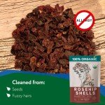 Crushed Dried Rosehips Organic (8 oz.) – Rose hip Seedless Dried Organic - Cut Rosehip Berries - No Cleaning Needed (Free of Seeds and Hairs) - Rose Hip Tea for Immunity & Faster Recovery