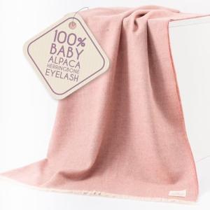 Alpaca Throw Blanket - Herringbone Rose 51x71 Inches