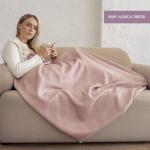 Alpaca Throw Blanket - Herringbone Rose 51x71 Inches