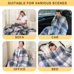 Temminc Large Pure Wool Fringed Throw Blanket