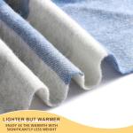 Temminc Large Pure Wool Fringed Throw Blanket