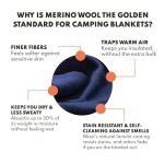 Merino Wool Camping Blanket - 66 x 90 inches