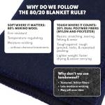 Merino Wool Camping Blanket - 66 x 90 inches