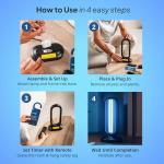 Swissklip HaloClean UV Original, Home Disinfection Device, Dust Mites Remover, UV Light Sanitizer, Ultraviolet Sanitizer for Home, Room & Kitchen, Ultraviolet Light with 4 Speed Timings