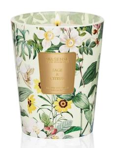 M&SENSE Sage Citrus Scented Natural Soy Wax Candle, 14.1oz 60 Hours Long Lasting Slow Burning Candles for Home Decor, Aromatherapy Candle for Stress Relief