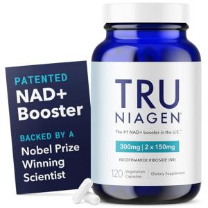 TRU NIAGEN Patented NAD Supplement for Anti Aging and Cell Regeneration, Niagen, 60 300 mg Servings | Supports Cellular Energy, Brain, Muscle | Nicotinamide Riboside (NR) Take 2 Daily | 1 Bottle