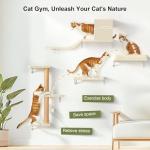 FUKUMARU Cat Wall Shelves with Climbing Post