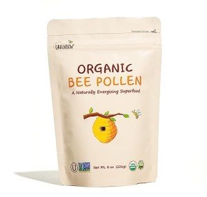 Greenbow Organic Bee Pollen - 100% USDA Certified Organic, Non-GMO, Pure, & Natural Bee Pollen - Superfood Packed w/Proteins, Vitamins & Minerals (8oz)