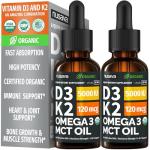 Organic D3 K2 Drops with Omega 3 - 2 Pack