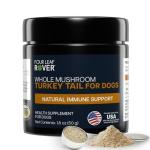 Four Leaf Rover Turkey Tail Mushroom for Dogs - Whole, Organic Mushrooms - Tested High in Critical Beta-Glucans - No Grains or Fillers - 60 Day Large Dog Supply