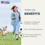 Four Leaf Rover Turkey Tail Mushroom for Dogs - Whole, Organic Mushrooms - Tested High in Critical Beta-Glucans - No Grains or Fillers - 60 Day Large Dog Supply