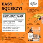 Wild & Organic Licorice Root Tincture - Digestive, Lung & Skin Support - Licorice Root Extract Liquid Drops - Vegan, Sugar & Alcohol-Free Supplement - 4 fl oz