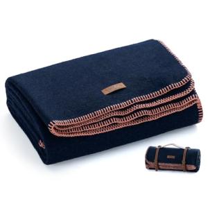 Molithe 100% Wool Blanket, 62" x 86", Warm, Thick, Washable, Military Wool Blanket, Great for Camping, Outdoors, Sporting Events, Survival Kits