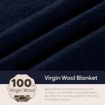 Molithe 100% Wool Blanket, 62" x 86", Warm, Thick, Washable, Military Wool Blanket, Great for Camping, Outdoors, Sporting Events, Survival Kits