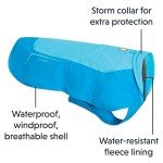 RUFFWEAR Jacket for Dogs, Windproof and Waterproof, Miniature Breeds, Size: XX-Small, Blue Atoll, Vert Jacket, 0575-409S2