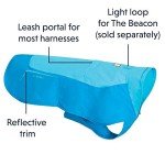 RUFFWEAR Jacket for Dogs, Windproof and Waterproof, Miniature Breeds, Size: XX-Small, Blue Atoll, Vert Jacket, 0575-409S2