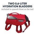 Ruffwear, Singletrak Dog Pack, Hiking Backpack with Hydration Bladders, Red Currant, Small